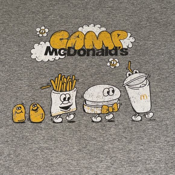 Vintage Fruit of The Loom Camp McDonald's Employee T-Shirt Mens XL Gray Graphic - Picture 4 of 6